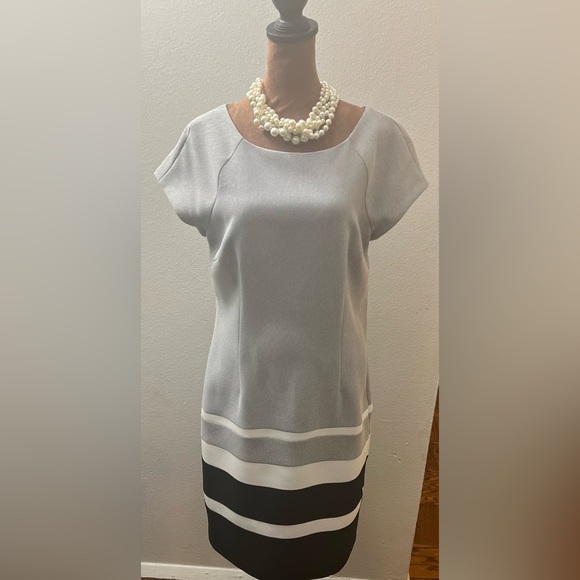 Studio One Dresses & Skirts - Studio One Gray dress w/ black n white stripes.